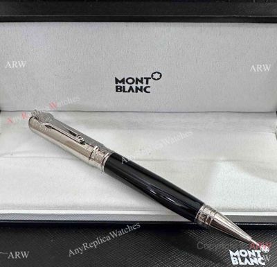 AAA Grade Replica Mont Blanc Muhammad Ali Silver Black Ballpoint Pen